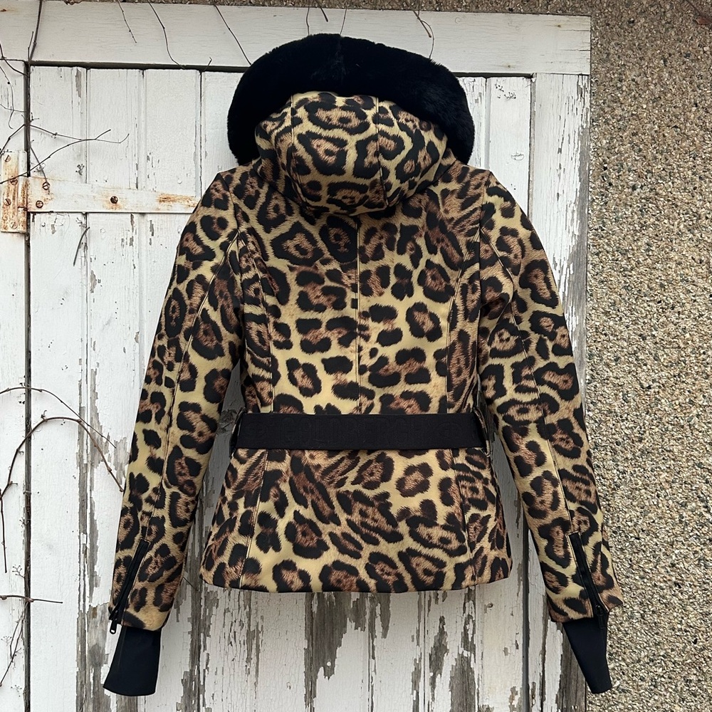 NWT Goldbergh Felis Down Ski Jacket 8 Jaguar Belted M Leopard NEW Puffer Jungle - Picture 11 of 16